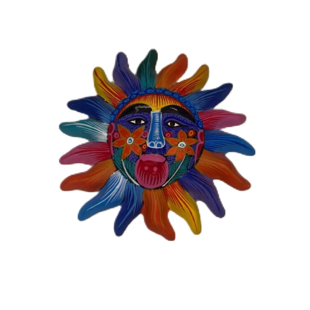 Colorful Sun Face Celestial Ceramic Wall Art whimsigoth